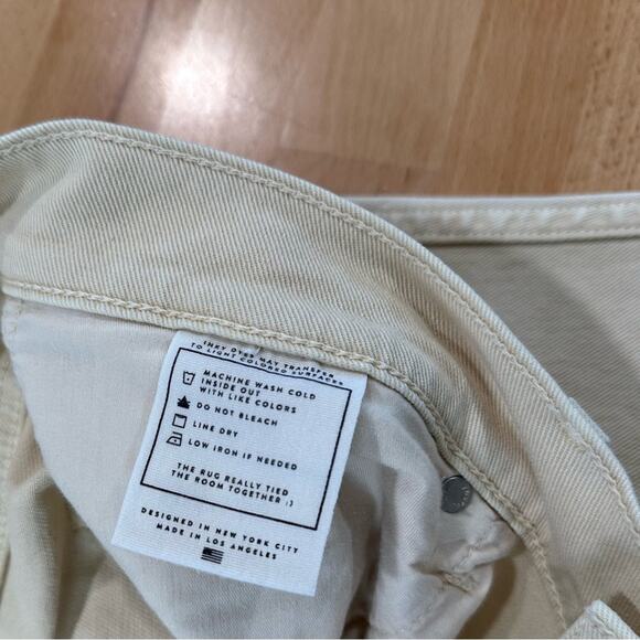 AYR The Beat Drop Jeans Barrel Leg in Straw Hat Cream Tan 34 Neutral Minimalist - Picture 7 of 9